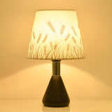 Elegant White Cone Iron Base Floral Fabric Table Lamp Image - 6