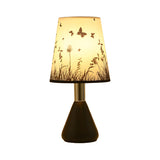 Elegant White Cone Iron Base Floral Fabric Table Lamp Image - 9