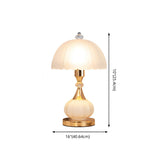 Elegant White Dome Geometric Glass Bedroom Table Lamp #size