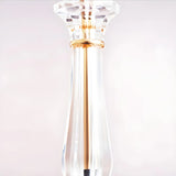 Elegant White Dome Glass Crystal Bedside Table Lamp Image - 6