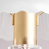 Elegant White Dome Glass Crystal Bedside Table Lamp Image - 7