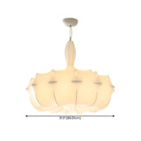 Elegant White Fabric Lotus Drum Chandelier Image - 10