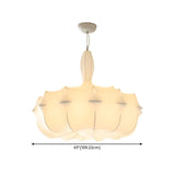 Elegant White Fabric Lotus Drum Chandelier Image - 11