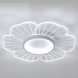 Elegant White Floral Dimmable Semi-Flush Mount Light Image - 7