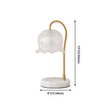 Elegant White Floral Glass Adjustable Light Table Lamp #size