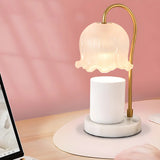 Elegant White Floral Glass Adjustable Light Table Lamp Image - 3