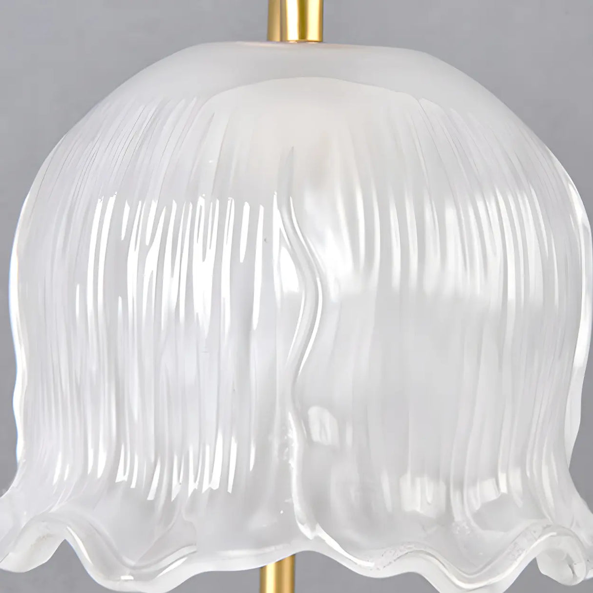 Elegant White Floral Glass Adjustable Light Table Lamp Image - 8