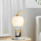 Elegant White Flower Glass Candle Melting Table Lamp Image - 1