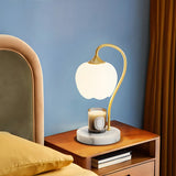 Elegant White Flower Glass Candle Melting Table Lamp Image - 3