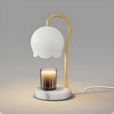 Elegant White Flower Glass Candle Melting Table Lamp Image - 9