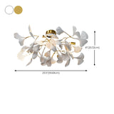 Elegant White Flower-Like Semi-Flush Mount Ceiling Lamp #size