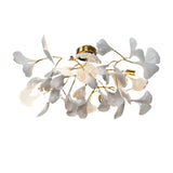 Elegant White Flower-Like Semi-Flush Mount Ceiling Lamp Image - 5