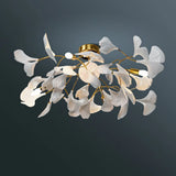 Elegant White Flower-Like Semi-Flush Mount Ceiling Lamp Image - 6