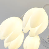 Elegant White Flower Remote Chandelier Fan with Light Image - 10