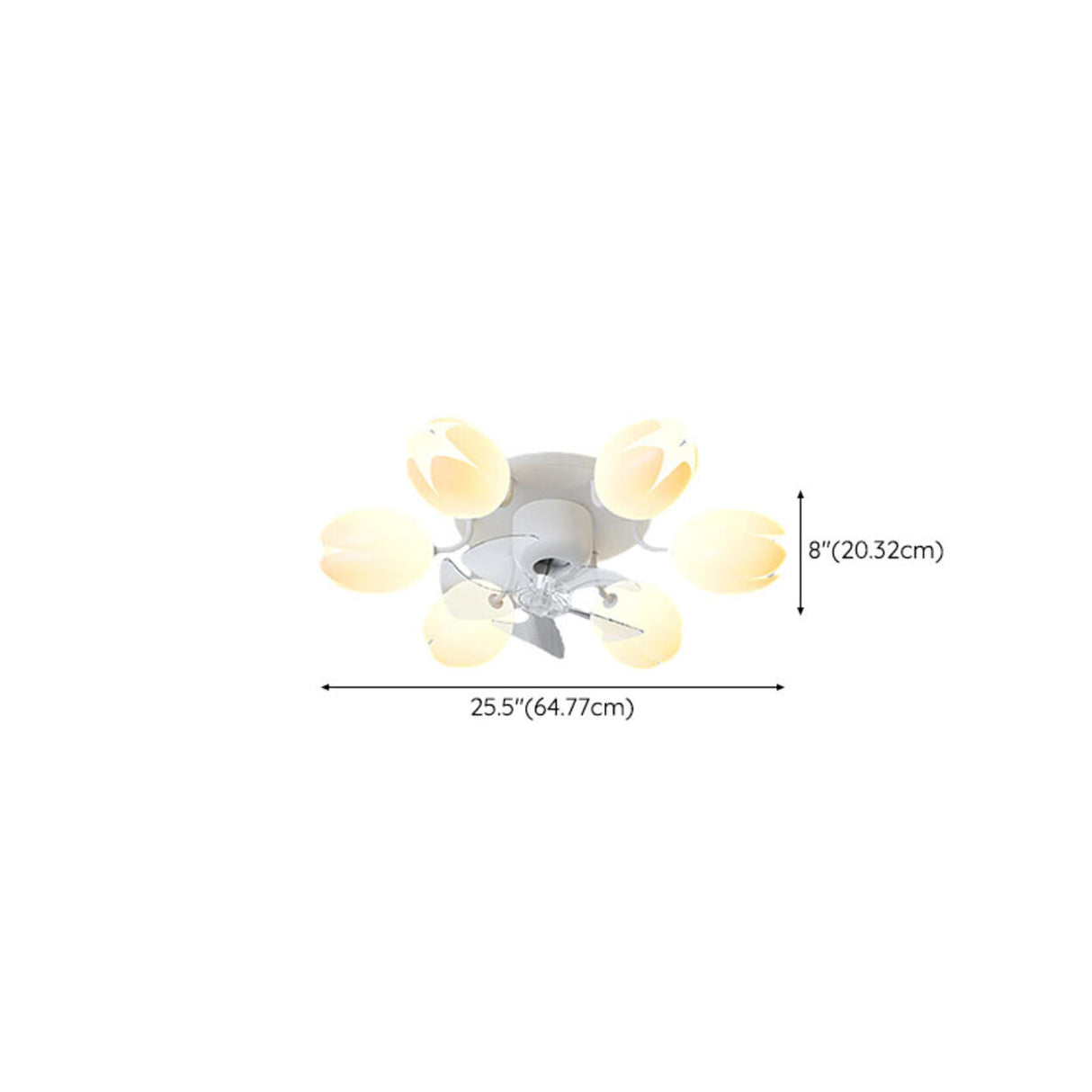 Elegant White Flower Remote Chandelier Fan with Light Image - 16