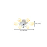 Elegant White Flower Remote Chandelier Fan with Light Image - 16