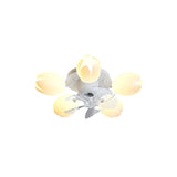 Elegant White Flower Remote Chandelier Fan with Light Image - 5