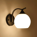 Elegant White Glass Curved Arm Wall Sconce Image - 13