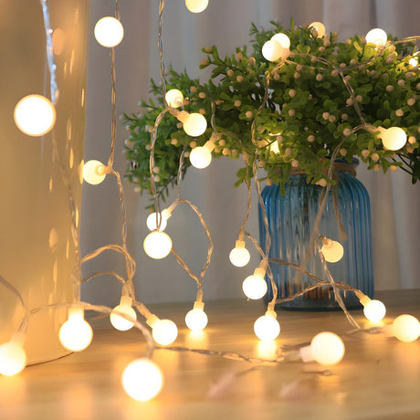 Elegant White Globe Dimmable String Lights Bulbs Image - 1