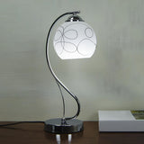 Elegant White Globe Glass Chrome Gooseneck Table Lamp Image - 5