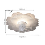 Elegant White Hollow Flower Flush Ceiling Fan Light Image - 21