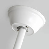 Elegant White Hollow Round Ceiling Fan with LED Light Image - 18