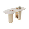 Elegant White Oval Extendable Dining Table Double Pedestal Image - 3