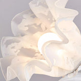 Elegant White Petal Glass Flower Bedroom Pendant Light Image - 12