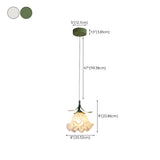 Elegant White Petal Glass Flower Bedroom Pendant Light #size