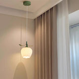 Elegant White Petal Glass Flower Bedroom Pendant Light Image - 9