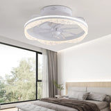 Elegant White Round LED Ceiling Fan with Lighting Image - 2