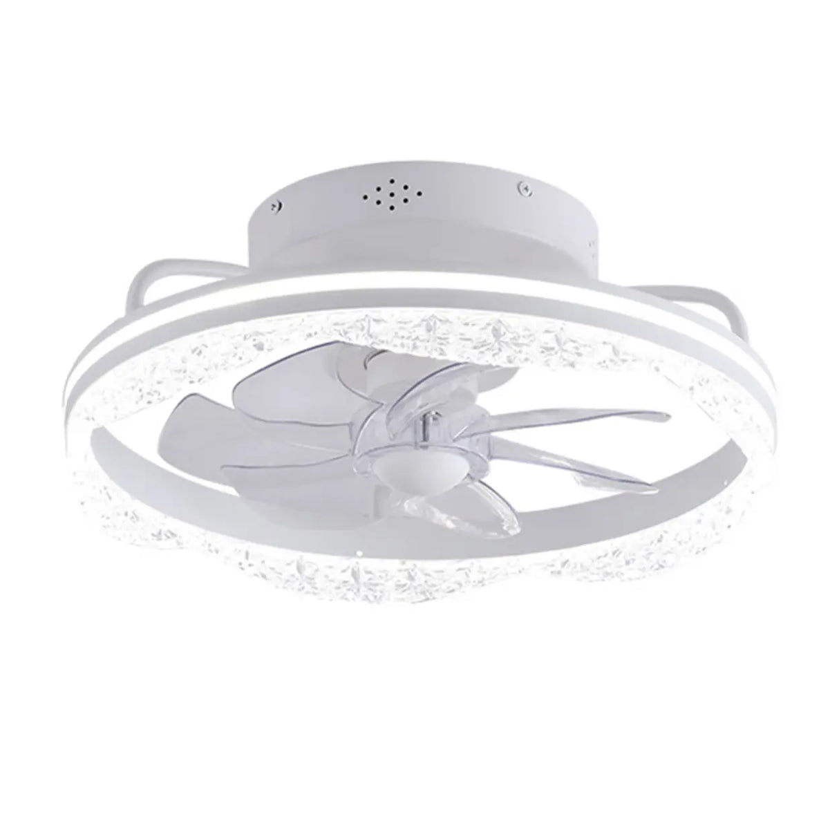 Elegant White Round LED Ceiling Fan with Lighting Image - 5