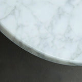 Elegant White Round Marble Mini Ambient Wall Sconce Image - 10