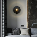 Elegant White Round Marble Mini Ambient Wall Sconce Image - 13