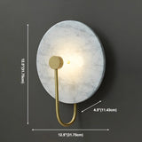 Elegant White Round Marble Mini Ambient Wall Sconce #size