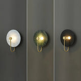 Elegant White Round Marble Mini Ambient Wall Sconce Image - 6