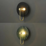 Elegant White Round Marble Mini Ambient Wall Sconce Image - 7