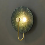 Elegant White Round Marble Mini Ambient Wall Sconce Image - 9