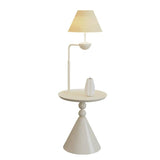 Elegant White Umbrella Modern Side Table Floor Lamp Image - 5