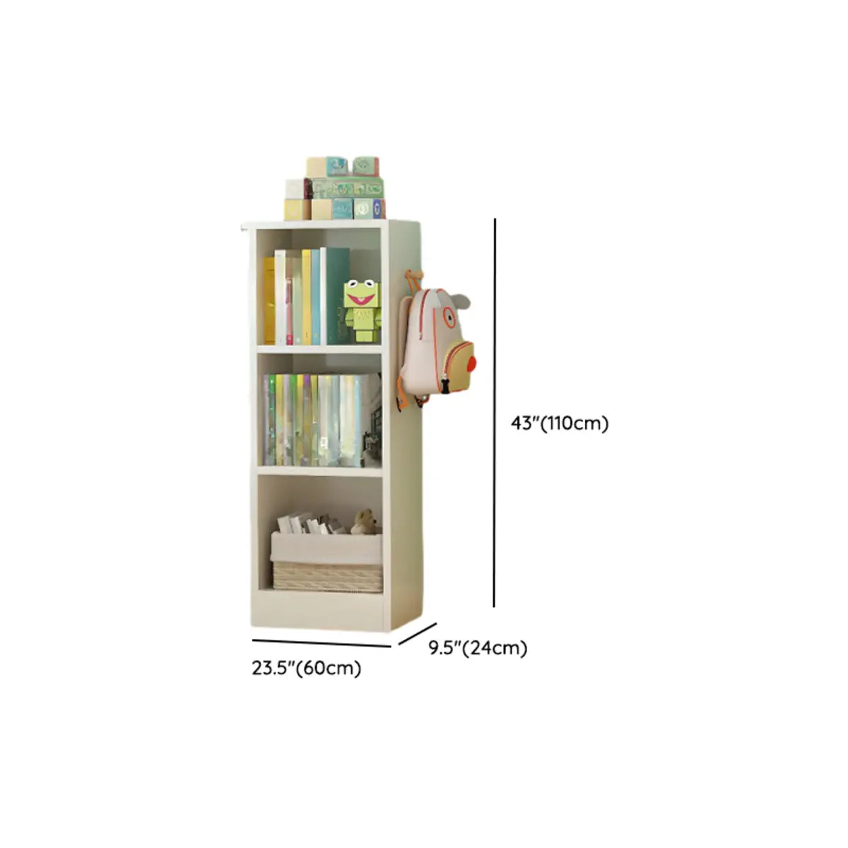 Elegant White Wood Vertical Rectangle Display Bookcase Image - 19