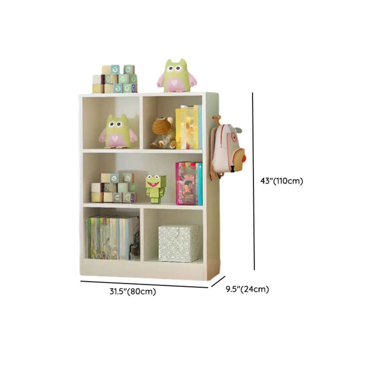 Elegant White Wood Vertical Rectangle Display Bookcase Image - 20