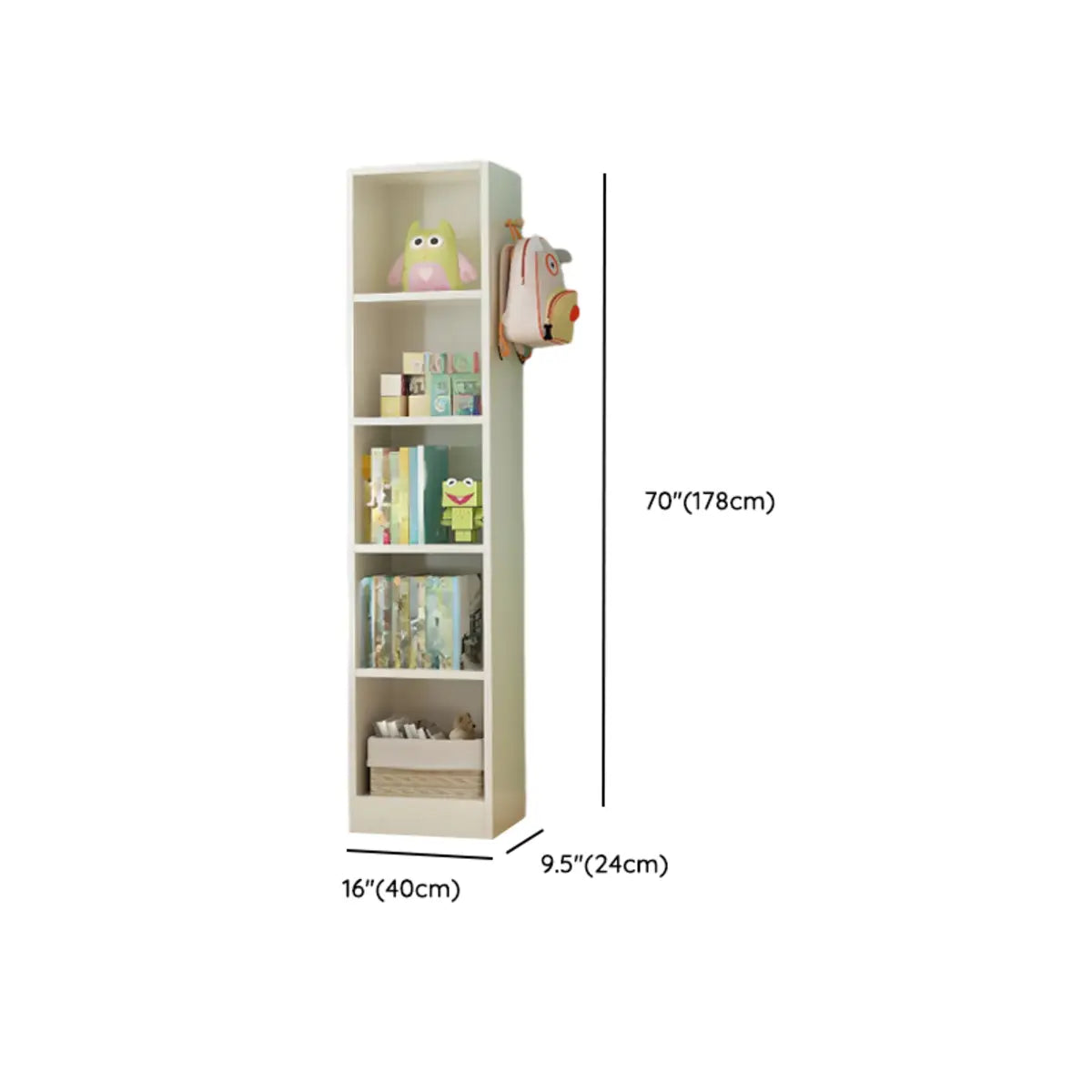 Elegant White Wood Vertical Rectangle Display Bookcase Image - 26