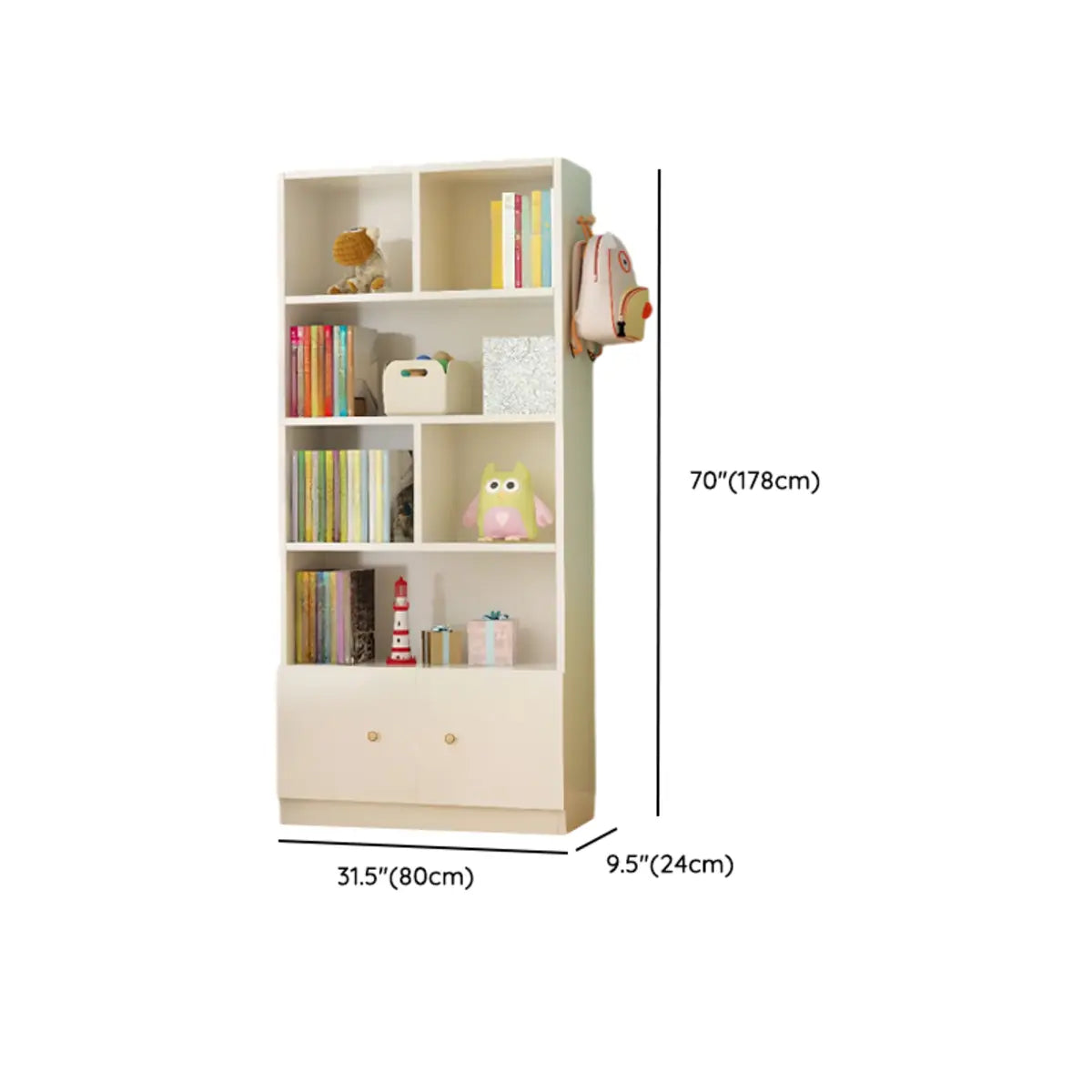 Elegant White Wood Vertical Rectangle Display Bookcase Image - 40