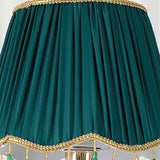 Elegant Yellow Gem Tassel Shade Green Base Table Lamp Image - 12