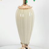 Elegant Yellow Gem Tassel Shade Green Base Table Lamp Image - 14