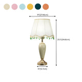 Elegant Yellow Gem Tassel Shade Green Base Table Lamp #size