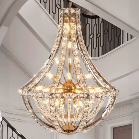 Empire Crystal Gold Sputnik Large Foyer Chandelier Image - 1