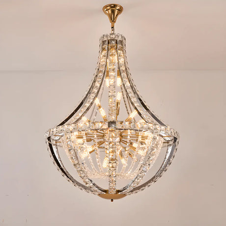 Empire Crystal Gold Sputnik Large Foyer Chandelier Image - 2