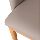 Enclosed Back Wood Upholstered Arm Dining Chair Grey Image - 4