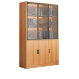 Enclosed Natural Finish Oak Standard Display Cabinet Image - 3